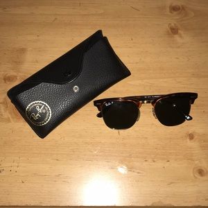 Polarized Ray Ban Tortoiseshell Clubmasters w/Case